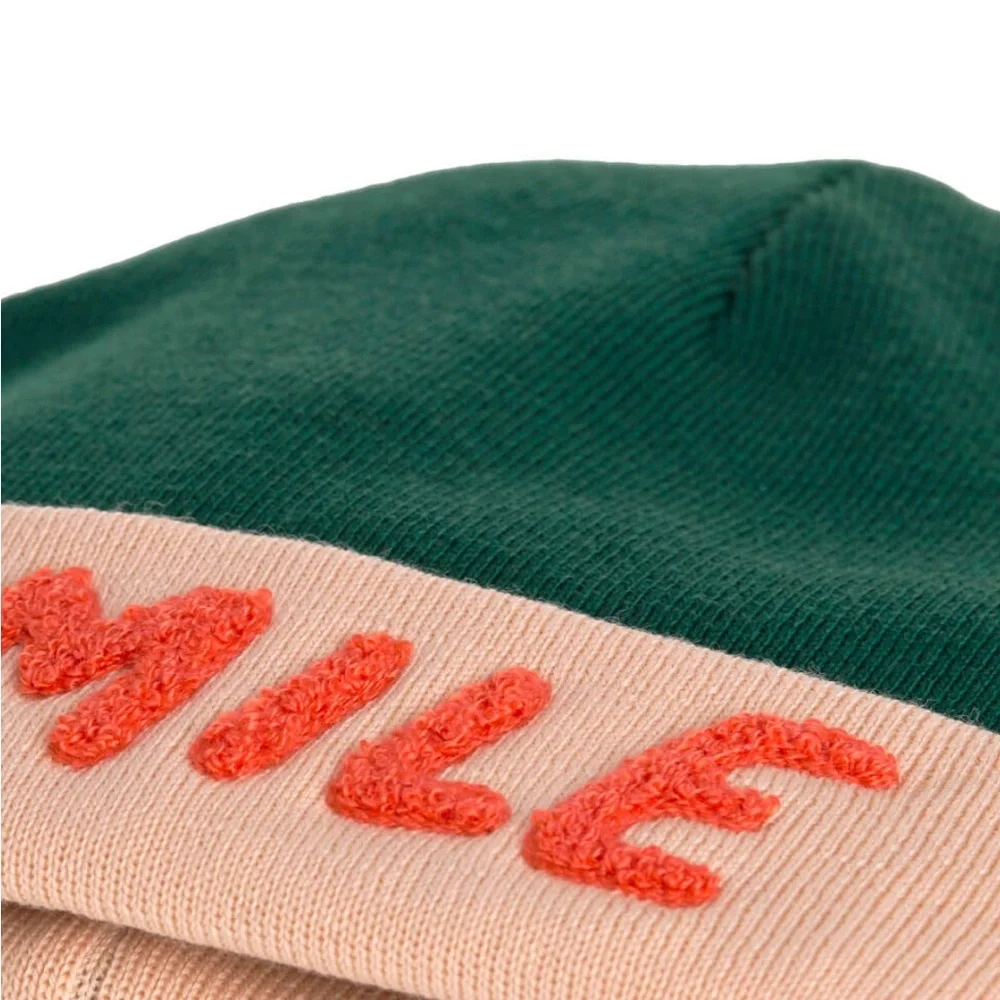 Lässig | 1-3Y Merino Beanie Little Gang Smile, Ocean Green / Light Rose